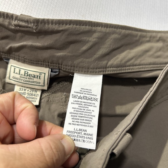 L.L. Bean Cresta 506421 Brown Cargo Stretch Water Resistant Hiking Pants 33x29 - Picture 11 of 12